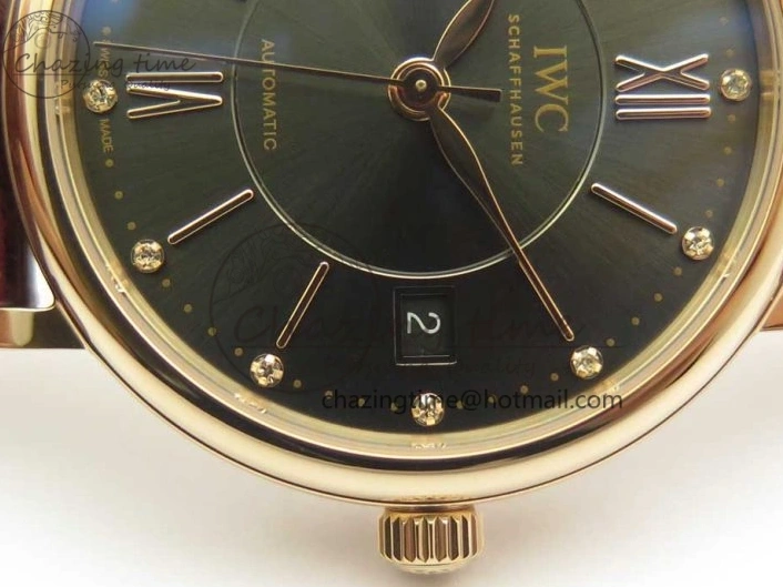 MIROTIME 0224 SportInspired Portofino IW458101 RG MK 1:1 Best Edition Gray Dial On Brown Leather Strap MIYOTA 7165